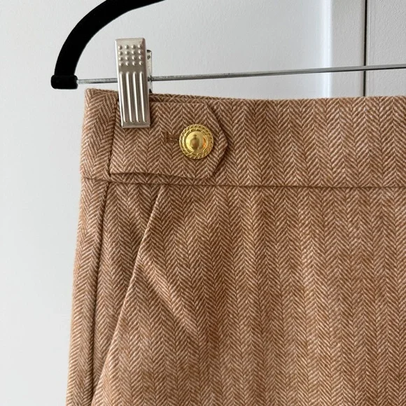 J. Crew Tan Wool Blend Skirt NWOT - Picture 2 of 6